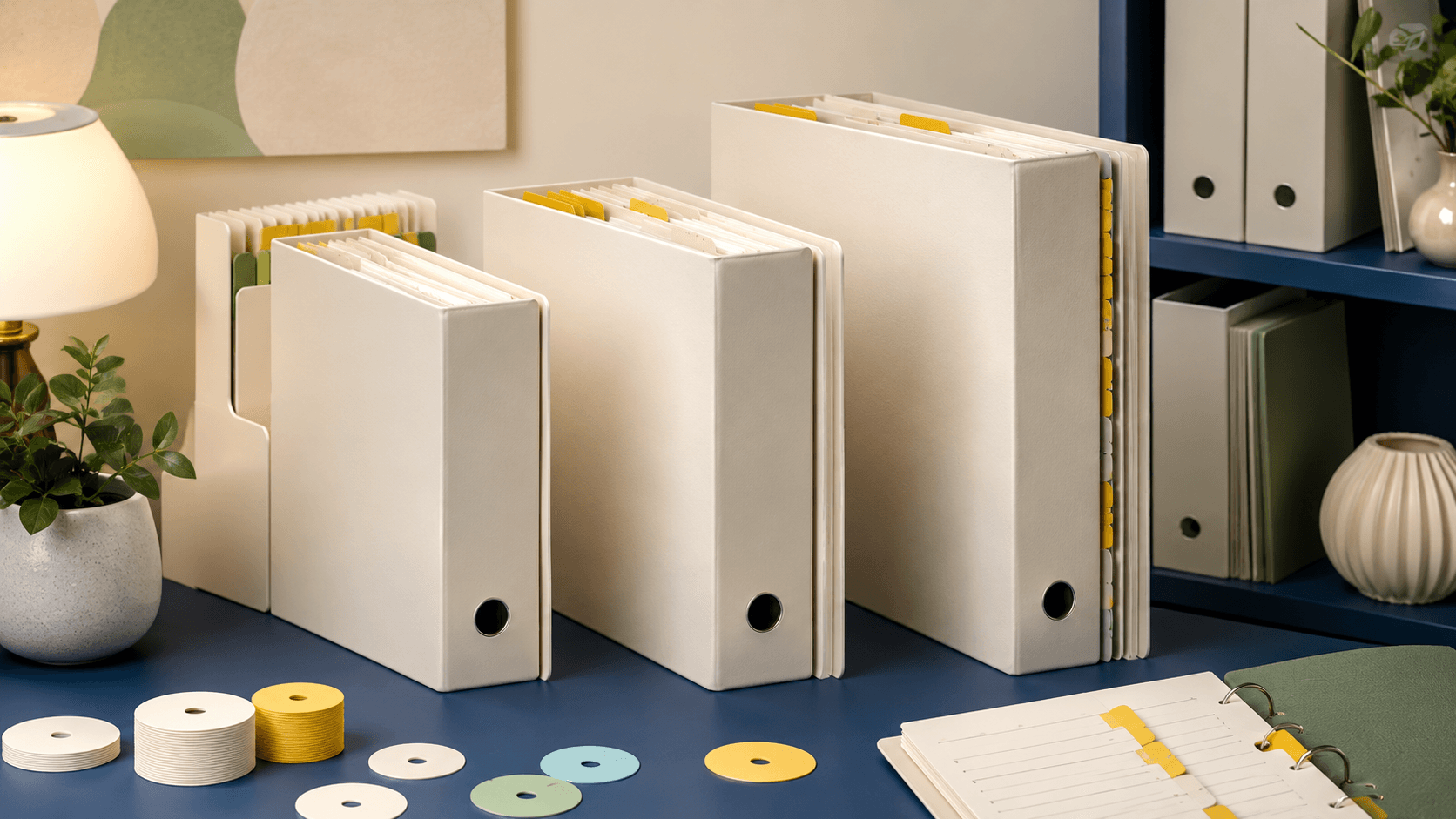 Organised household record folders representing workspace subscription plans