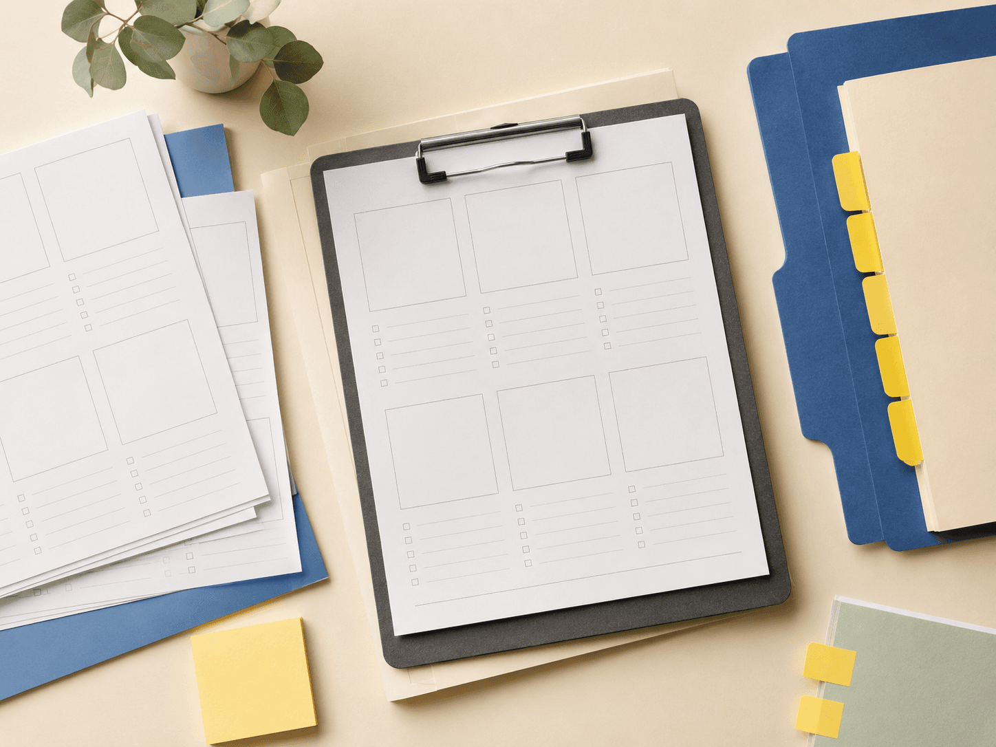 Home observation notes arranged beside a calm utility workspace